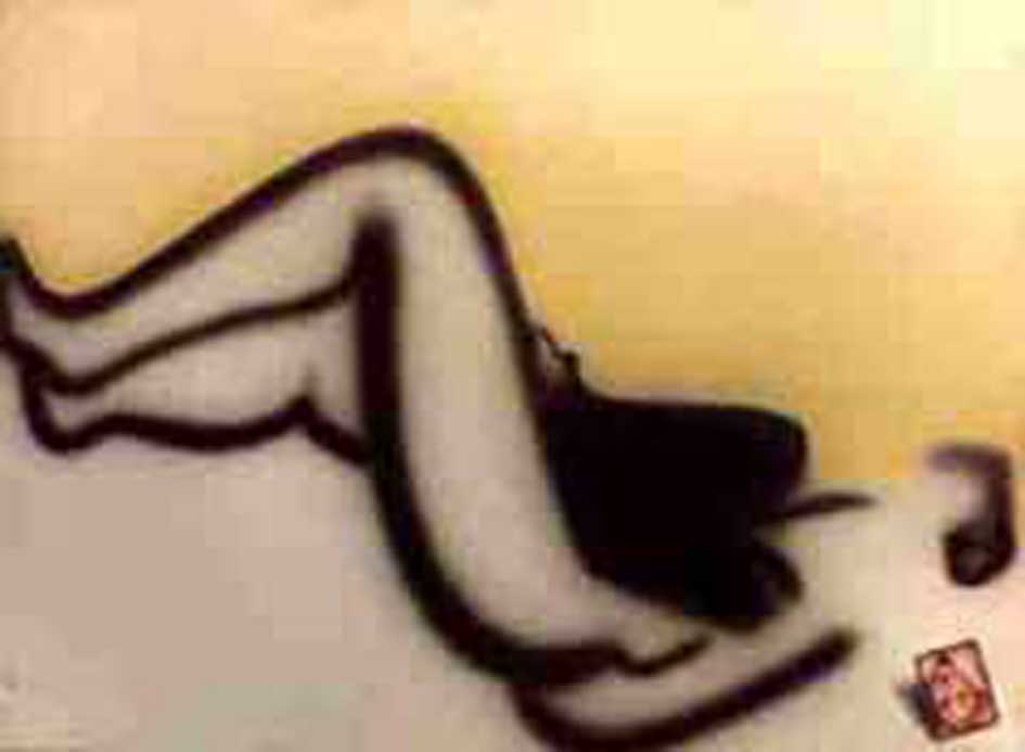 femme nue au miroir